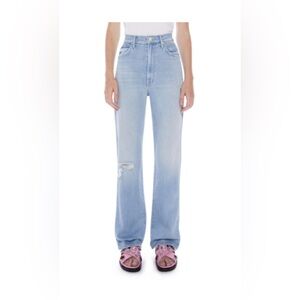 MOTHER Tunnel Vision High Waisted Wide-Leg Distressed Jeans